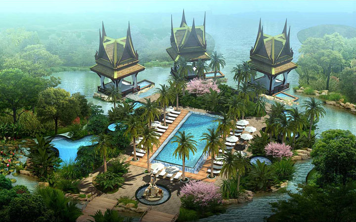 度假综合体项目旅游规划设计院：泰国馆旅游规划效果图
